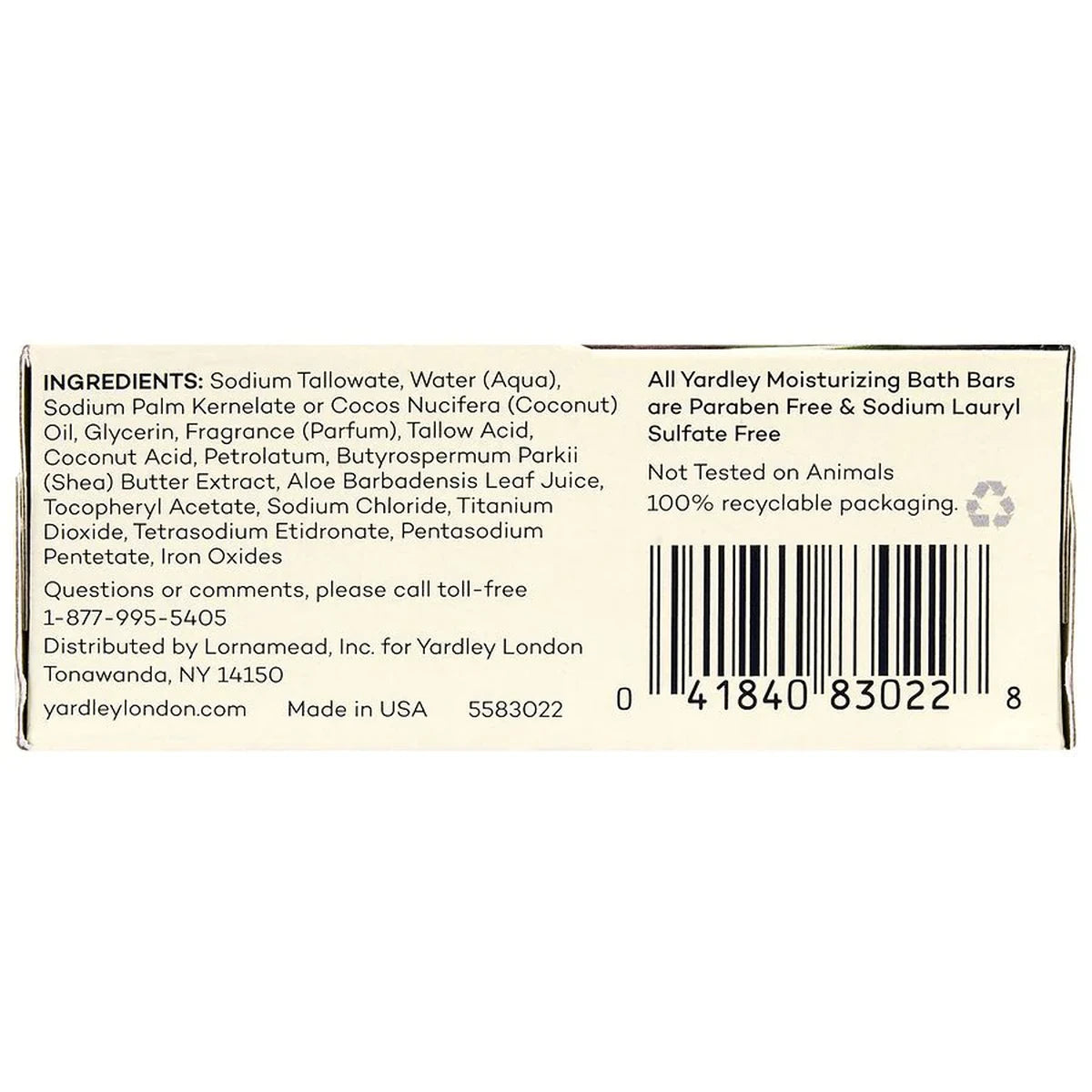 Yardley London Creamy Coconut Moisturizing Bath Bar 4.25Oz (Pack of 24)