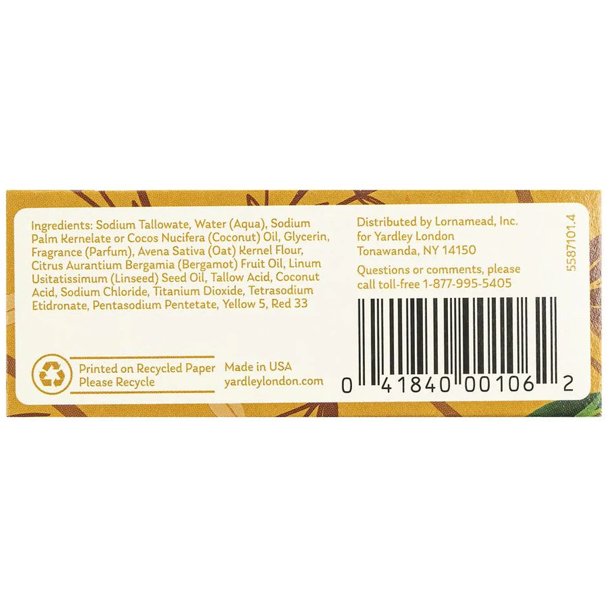Yardley London Natural Oatmeal And Almond Moisturizing Bar Soap 4.25Oz (Pack of 24)