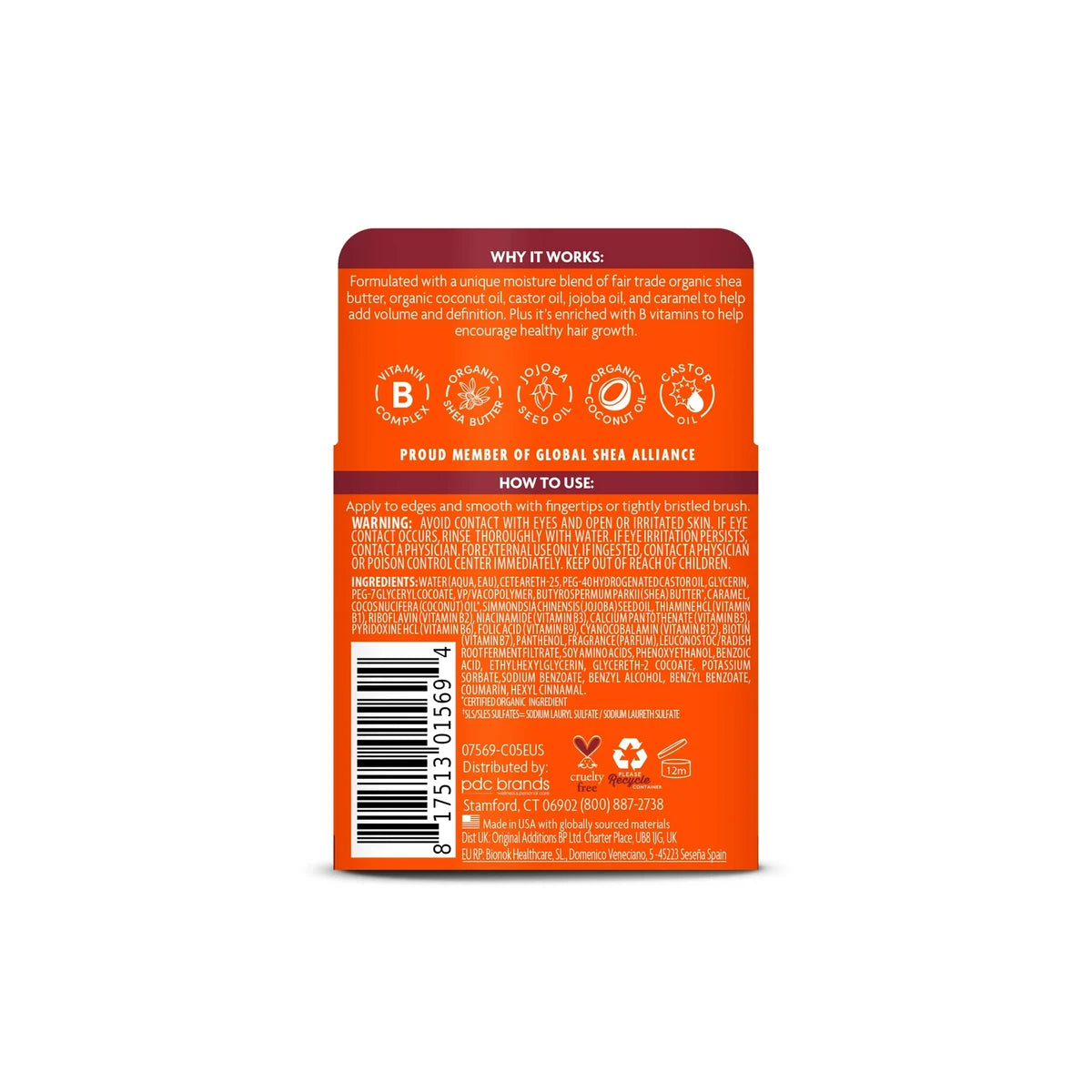 Cantu Shea Butter Extra Hold Edge Stay Gel for Natural Hair 2.25Oz (Pack of 12)