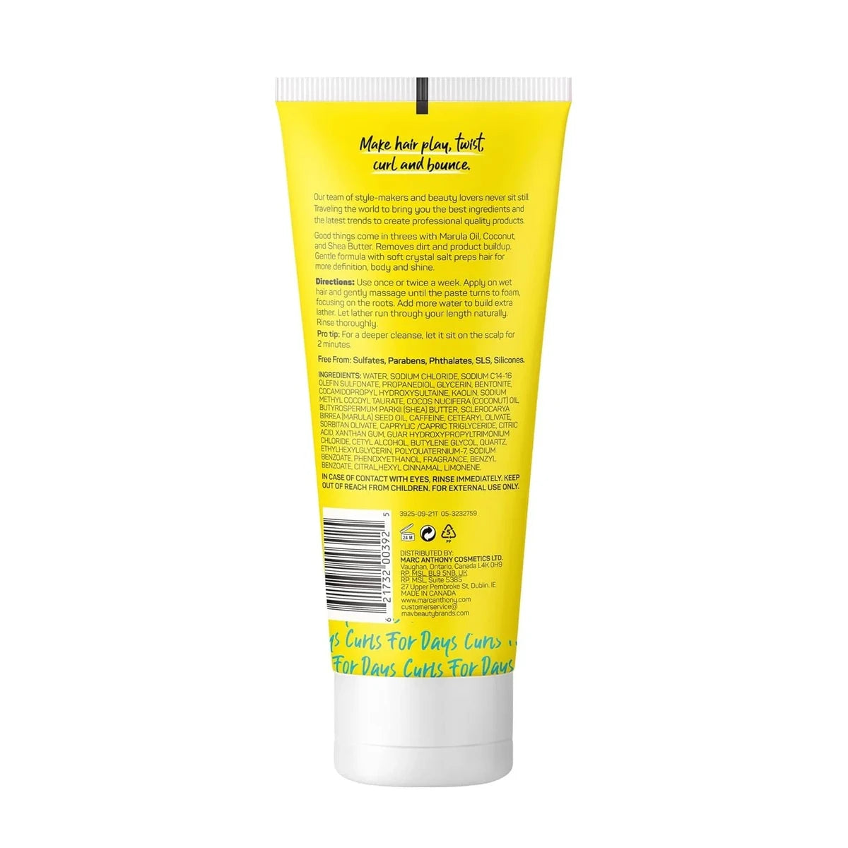 Marc Anthony Strictly Curls Coconut Oil and Marula Oil Scalp Scrub and Shampoo 7.05Oz (Pack of 6)