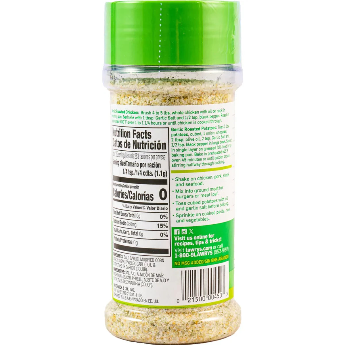 Lawrys Classic Coarse Ground Garlic Salt 11Oz (Pack of 12)