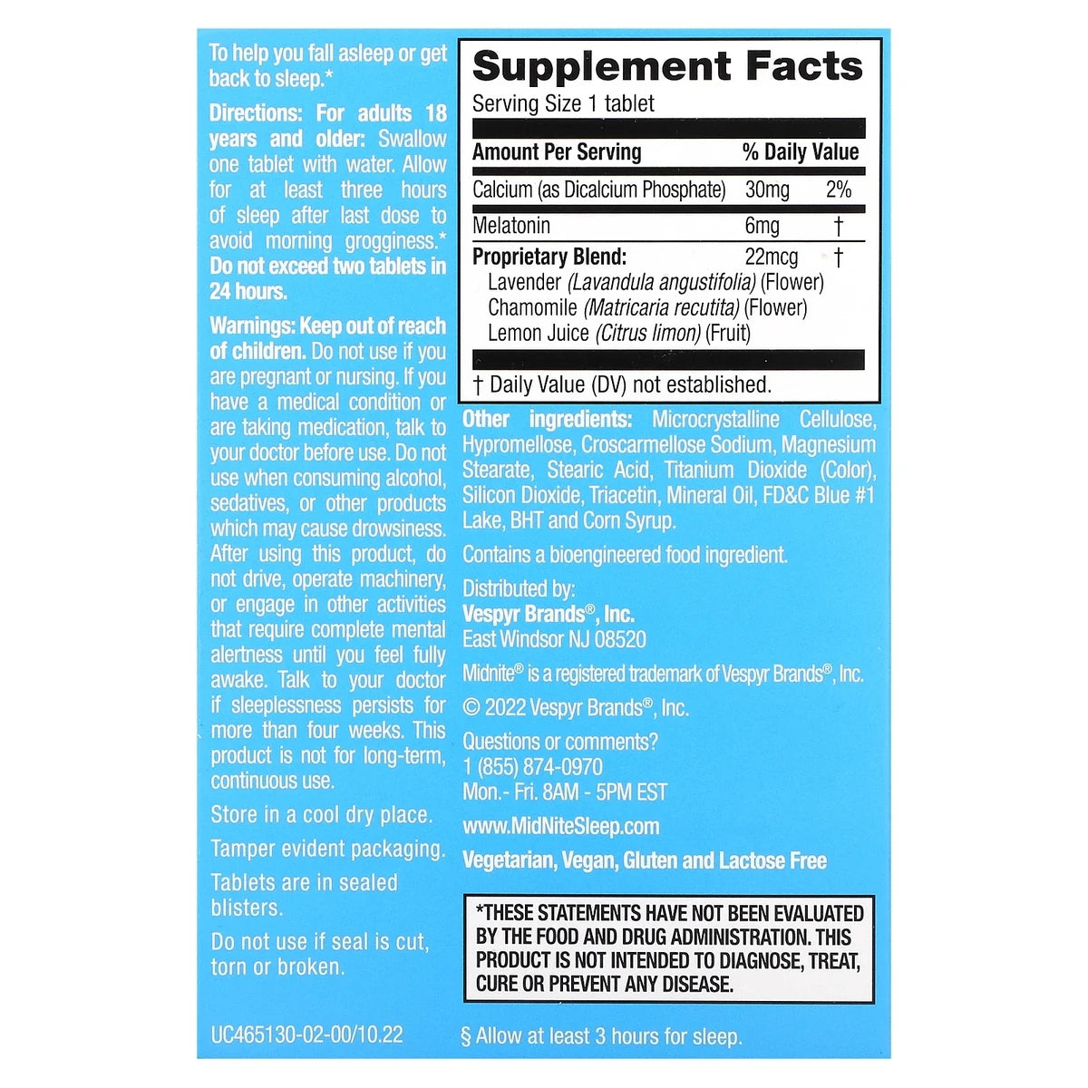 MidNite Sleep Aid Low Dose 1.5 mg Tablets Cherry Flavor 1.6oz (Pack of 24)