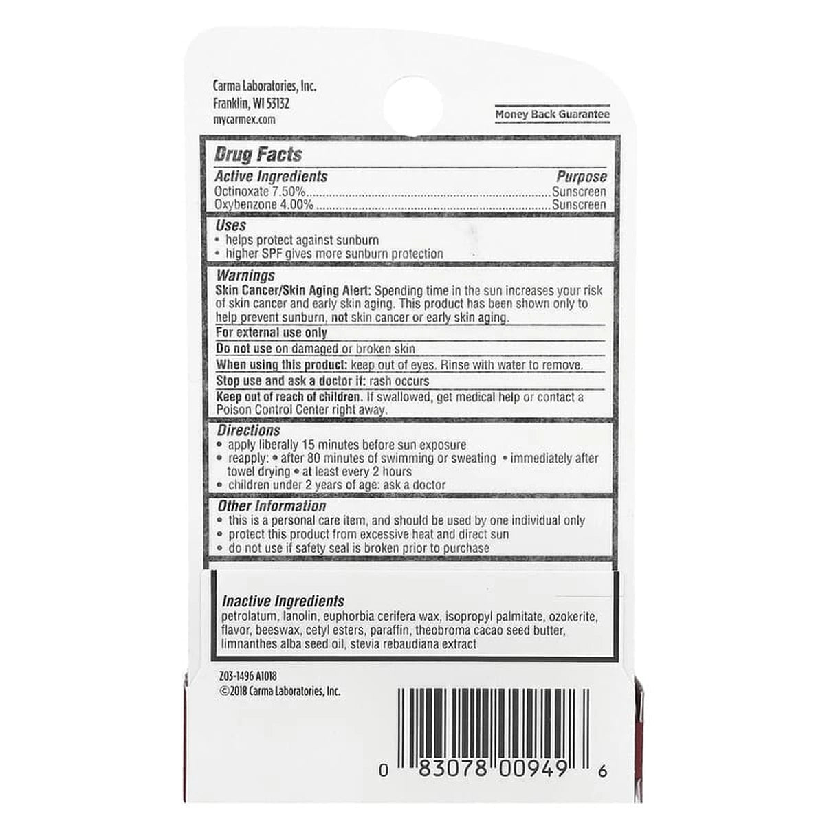 Carmex Daily Care SPF 15 Moisturizing Lip Balm Fresh Cherry 0.35Oz (Pack of 360)