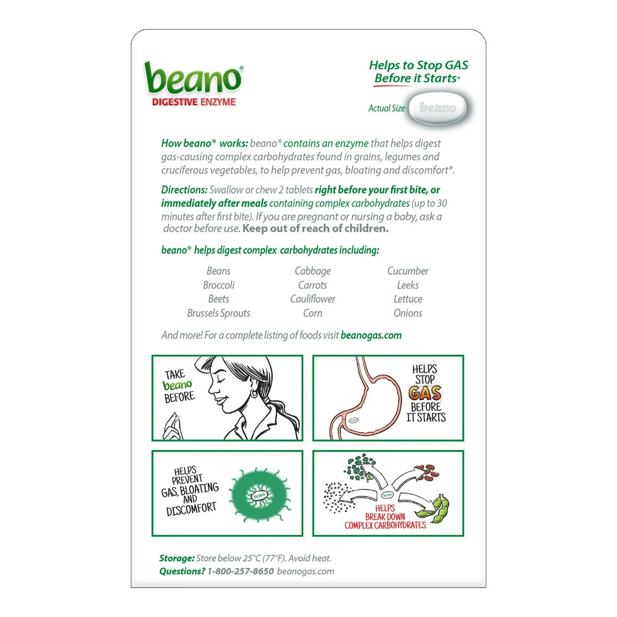 Beano Food Enzyme Dietary Supplement Tablets30 Each 0.96oz (Pack of 24)