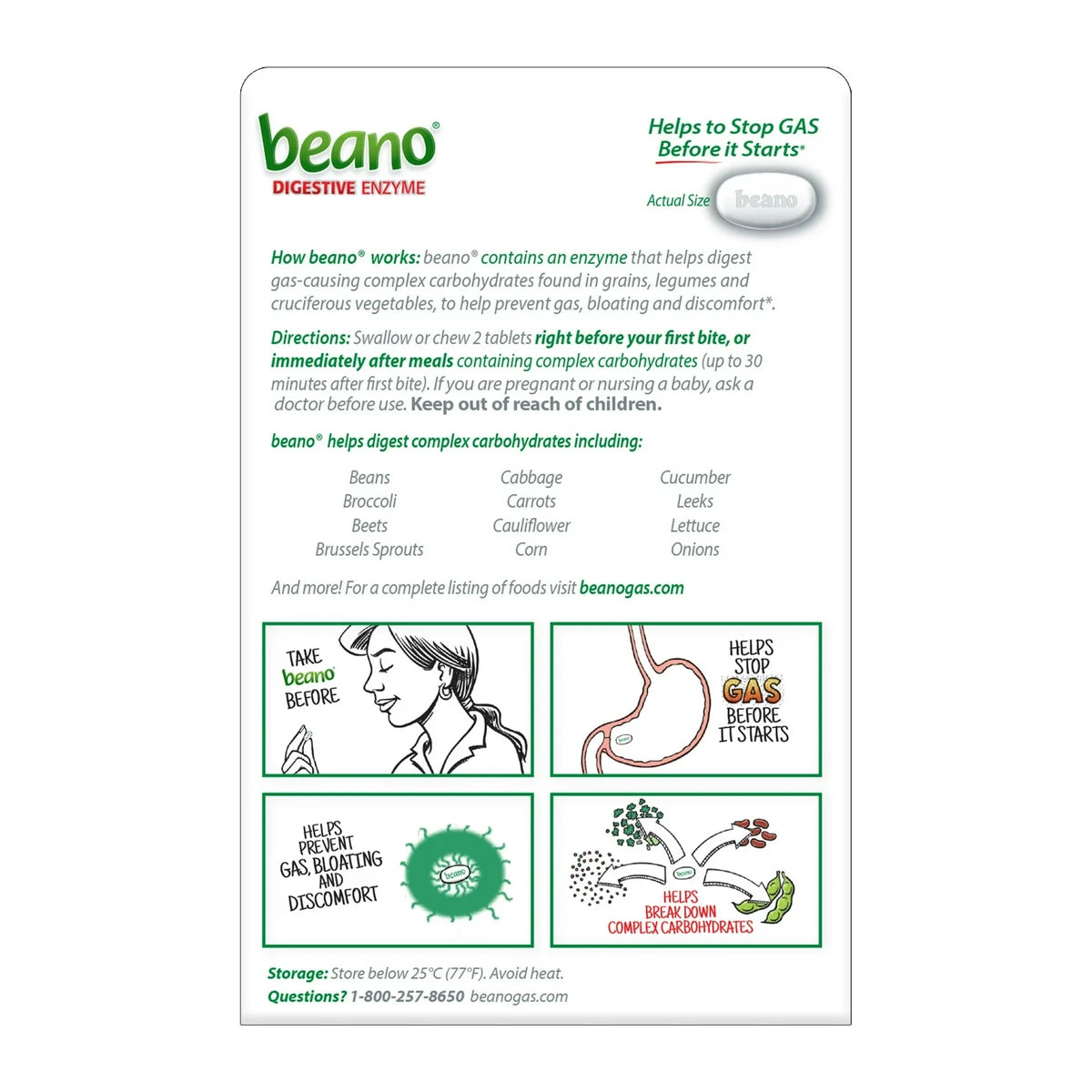 Beano Food Enzyme Supplement Tablets 2.08oz (Pack of 24)
