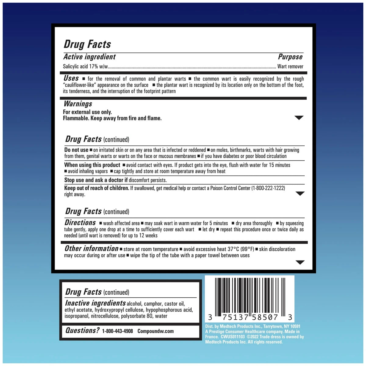 Compound W Wart Remover Maximum Strength Fast Acting Gel 0.25Oz (Pack Of 12)