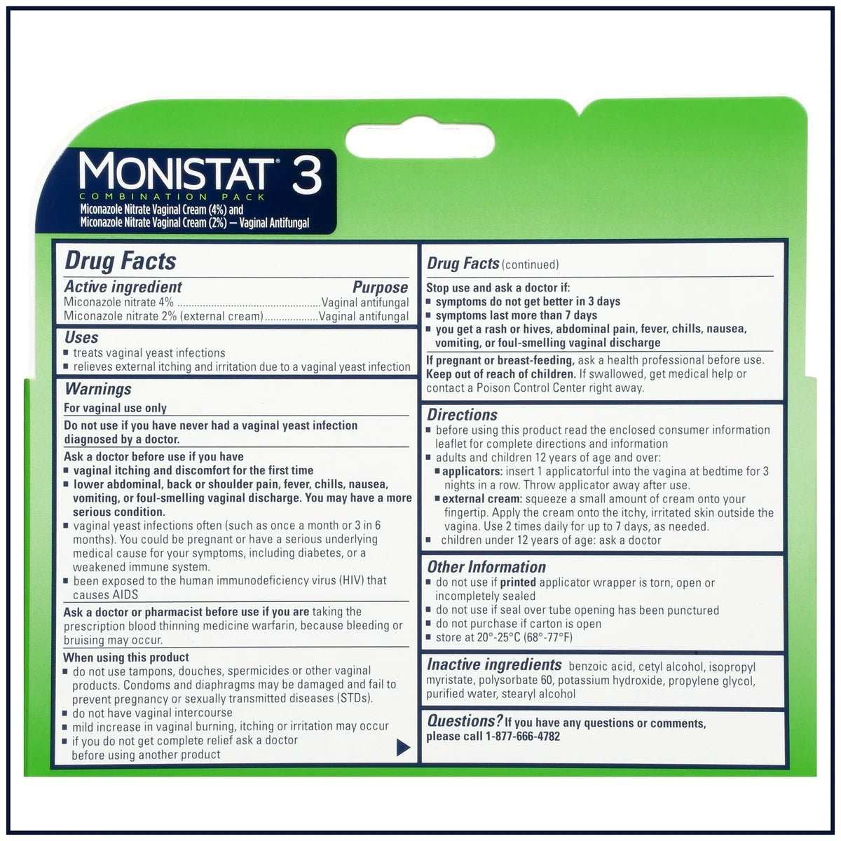Monistat 3 Vaginal Antifungal Three-Day Treatment Cream Kit 3.52oz(Pack of 12)