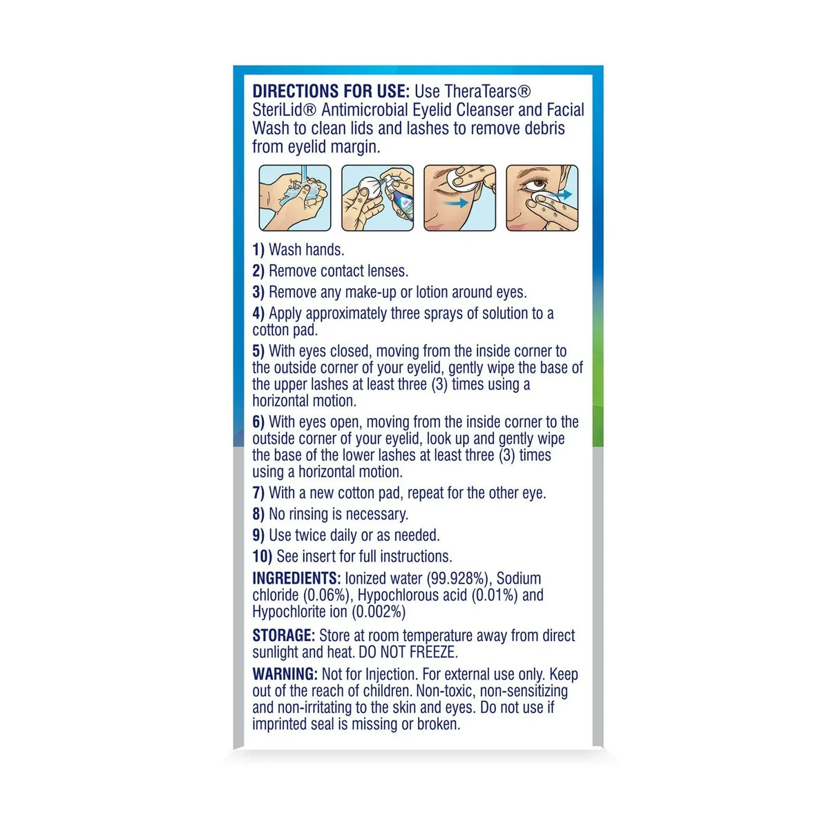 Thera Tears sterilid Antimicrobial Eyelid Cleanser and Face Wash 2Oz (Pack of 24)