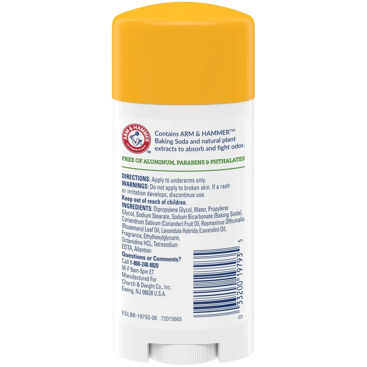 Arm & Hammer Essentials Deodorant Fresh Rosemary Lavender 2.5Oz (Pack of 12)
