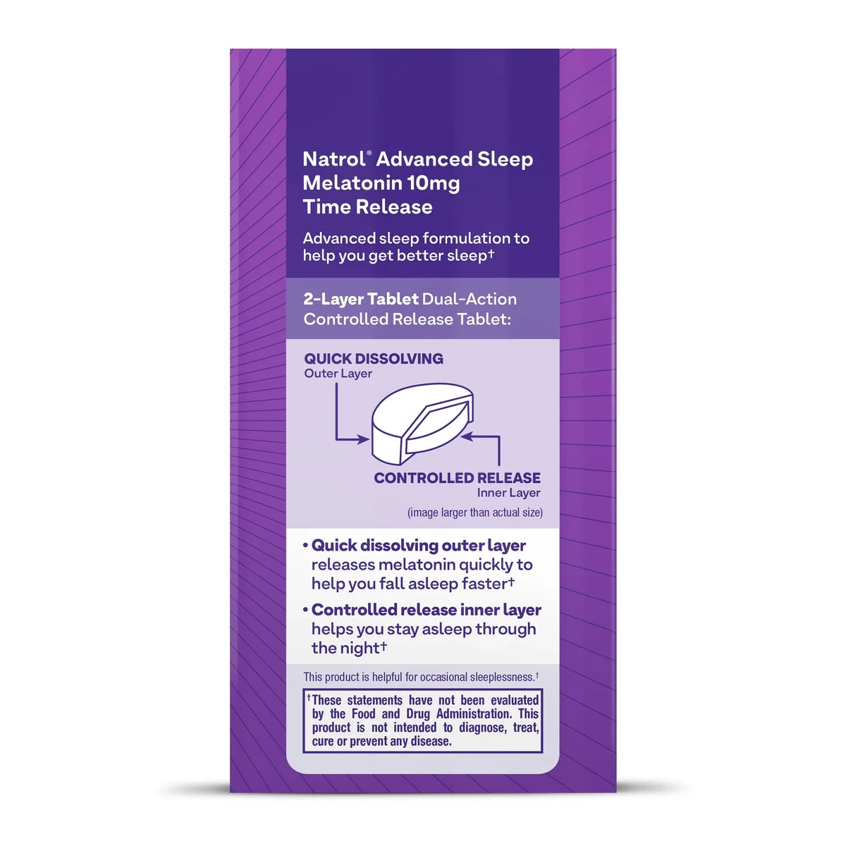 Natrol Melatonin Advanced Sleep 10 Mg Time Release Supplement Tablets 2.08oz (Pack of 12)