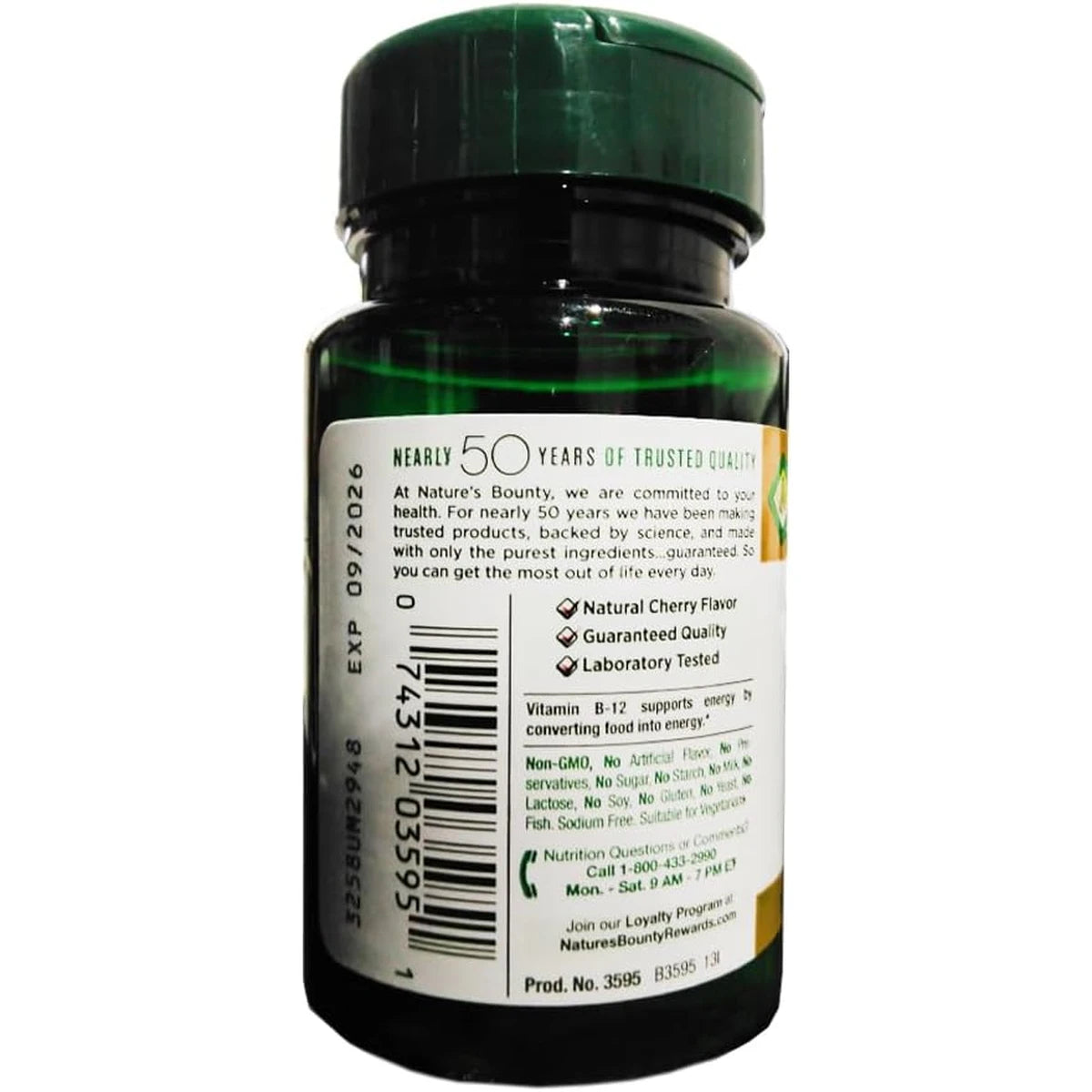 Natures Bounty Vitamin B12 500 Mcg Microlozenges 0.8Oz(Pack of 24)