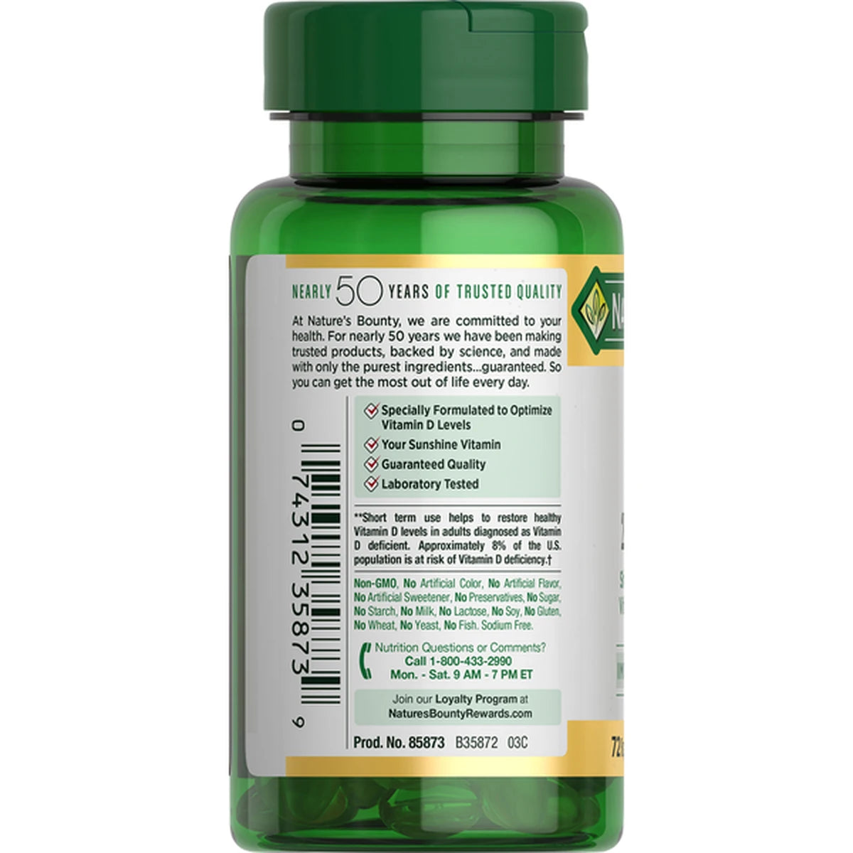 Natures Bounty Vitamin D3 1000 Iu Softgels60 Ea (Pack of 24)
