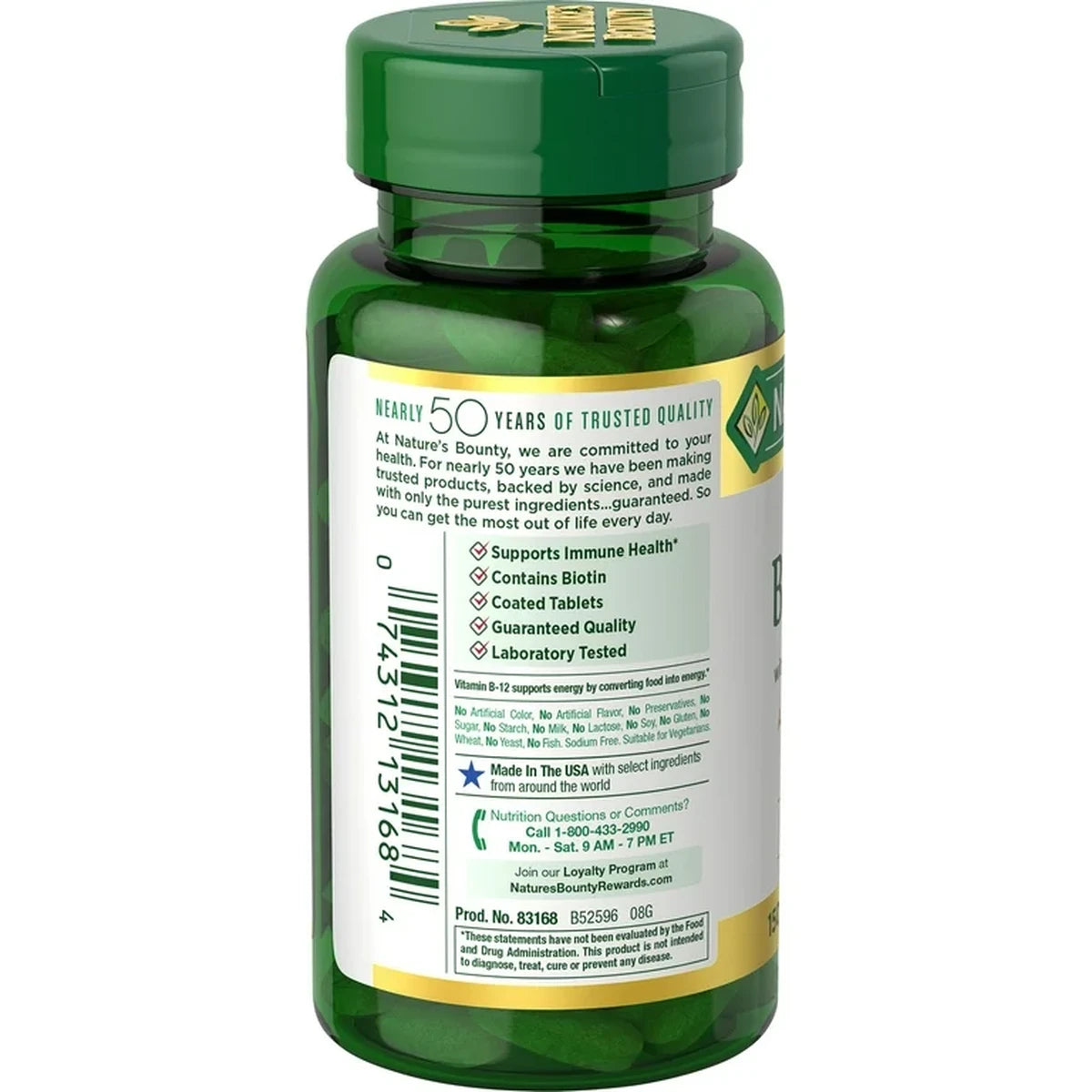 Super B-Complex Vitamin Supplement With Folic Acid And Vitamin C By Natures Bounty100 Ea 8.14Oz (Pack of 24)