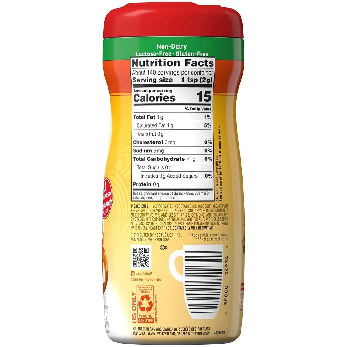 Nestle Coffee Mate Sugar Free Hazelnut Coffee Creamer 10.2Oz (Pack of 6)