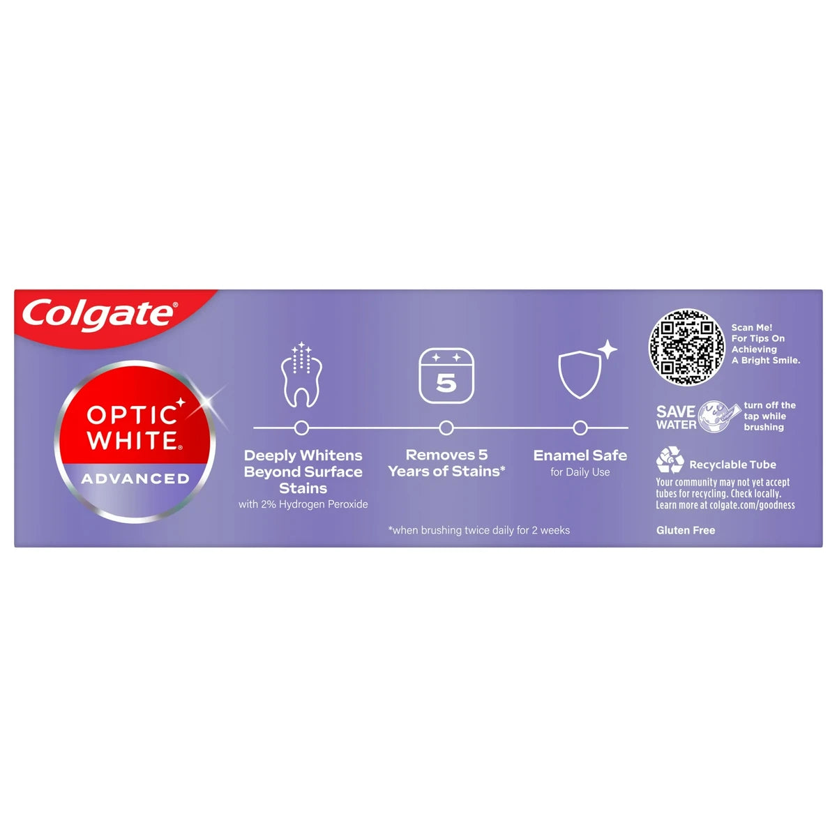 Colgate Optic White Advanced Whitening Toothpaste Icy Fresh 3.2Oz (Pack of 24)
