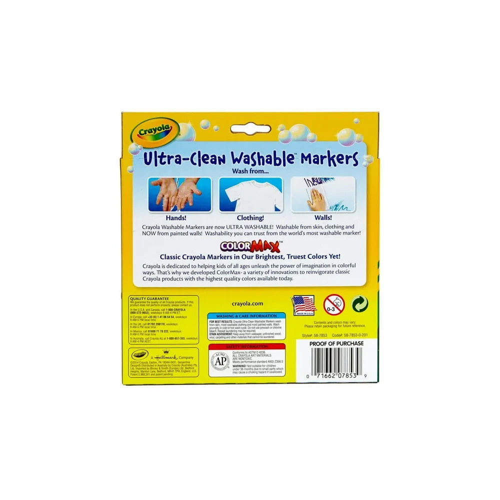 Crayola Ultraclean Broadline Bold Markers 0.56Oz (10 Count) (Pack Of 24)