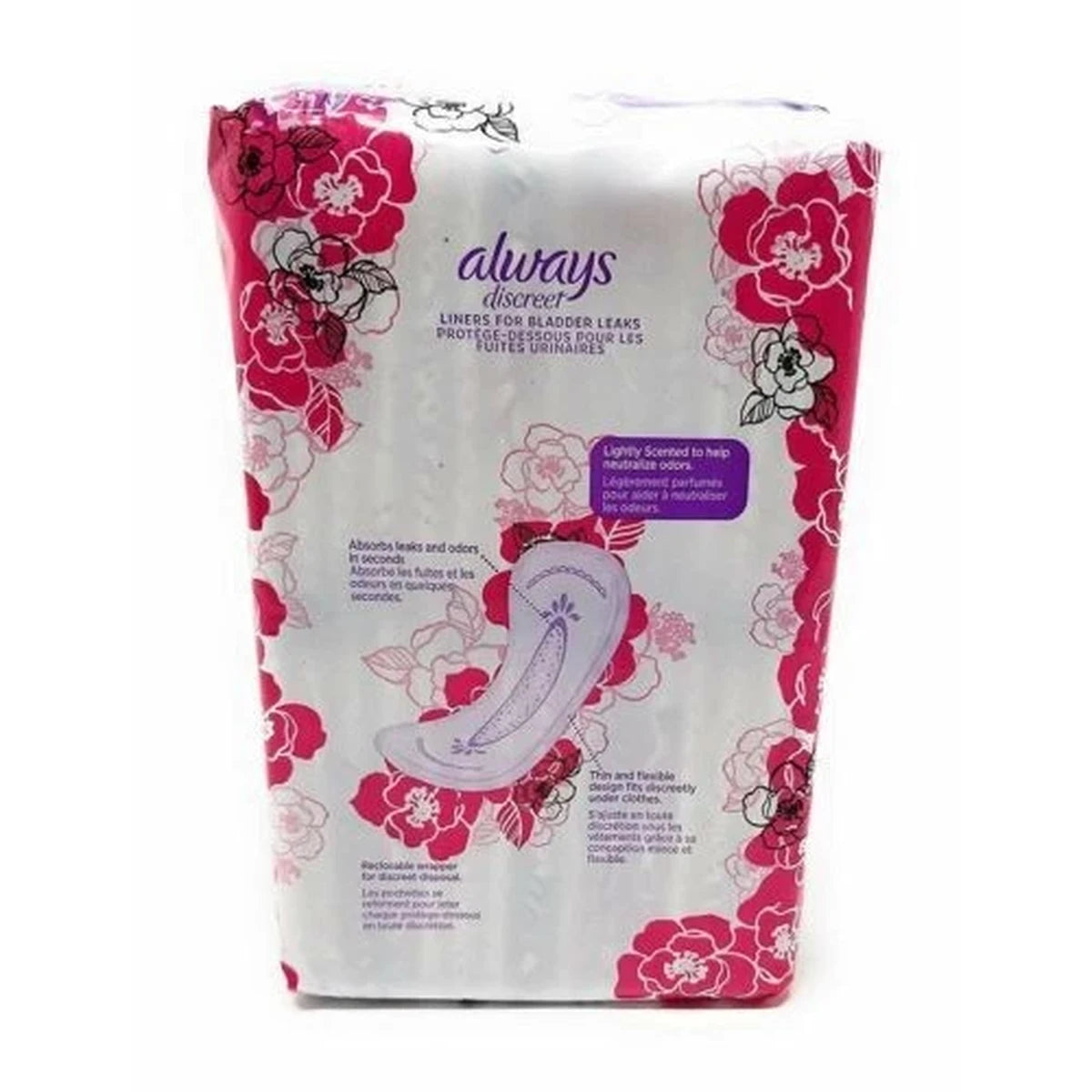 Always Discreet Ultra Thin Incontinence Pads For Women Regular Liners 2.18Oz (Pack Of 3)