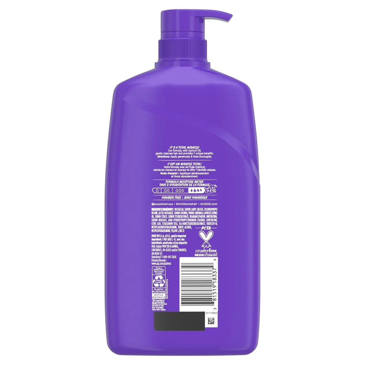 Aussie Total Miracle 7 in1 Shampoo with Pump 26.2Oz (Pack of 4)