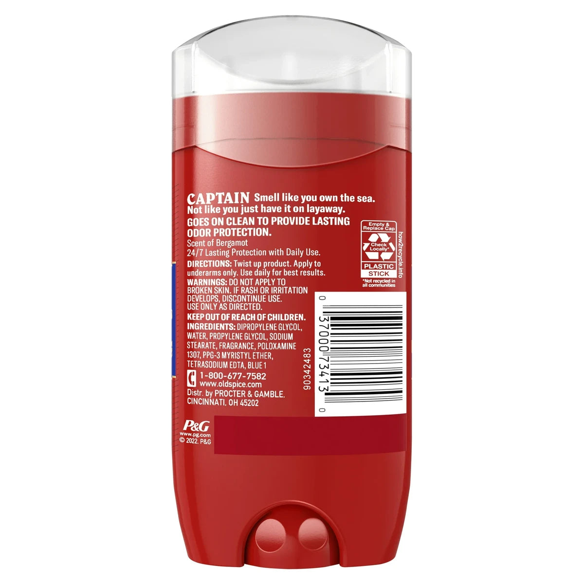 Old Spice Red Collection Captain Scent of Command Deodorant for Men 3Oz (Pack of 12)