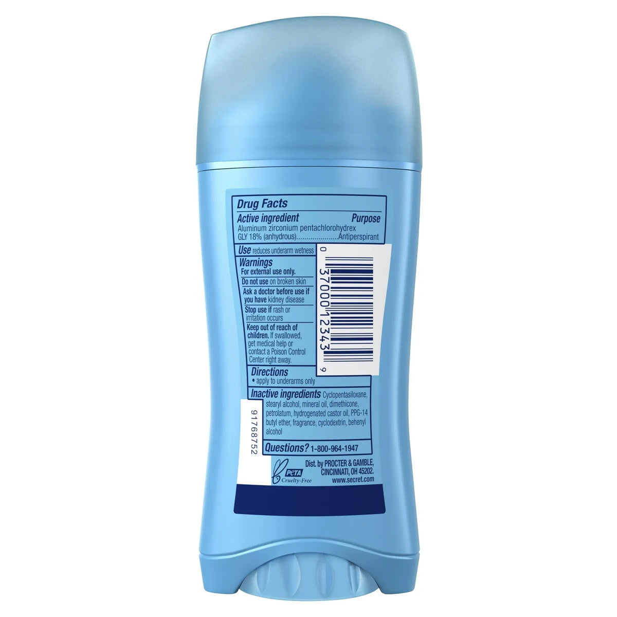 Secret Antiperspirant and Deodorant Invisible Solid Powder Fresh 2.6Oz (Pack of 12)