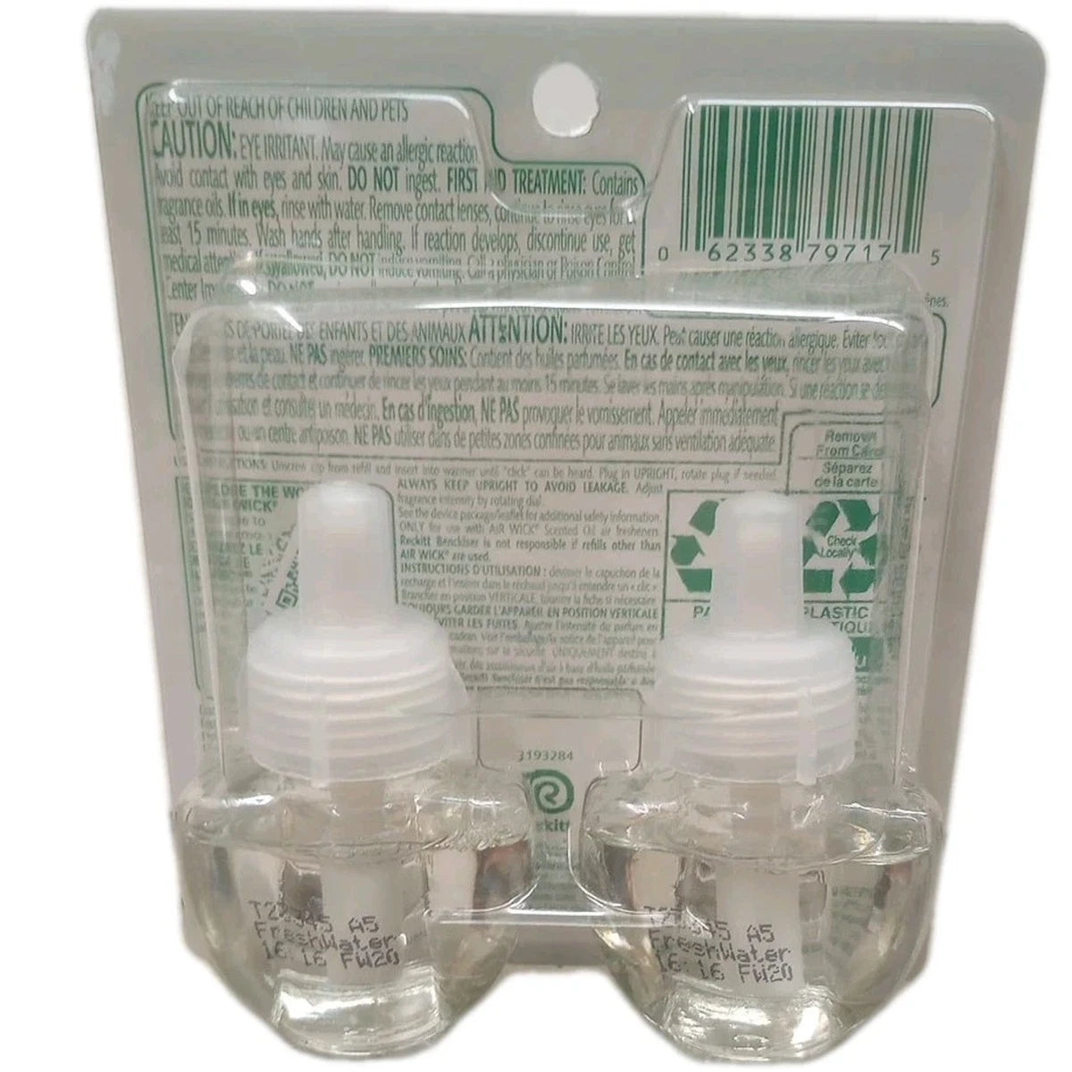 Air Wick Fresh Waters Scented Oil Air Freshener Refill 1.34Oz (Pack Of 6)