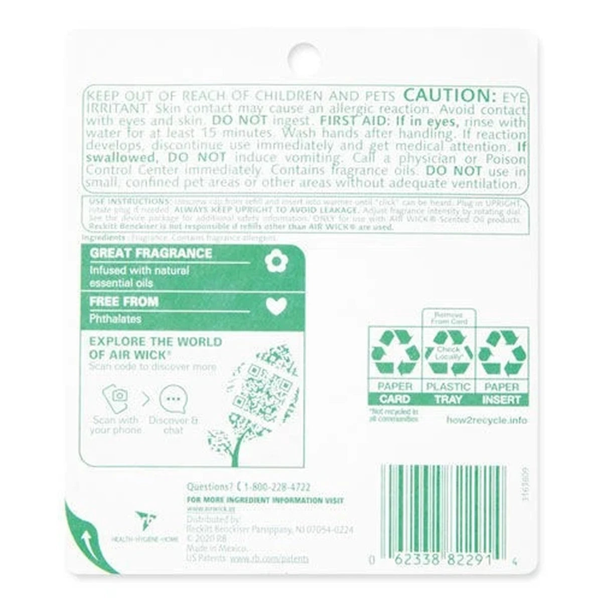 Air Wick Infused With Natural Essential Oil Refills Multipack 1.34Oz (Pack Of 6)