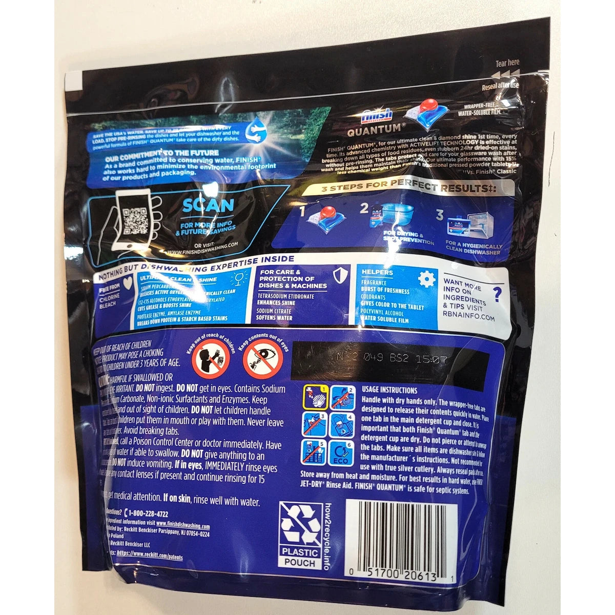 Finish Quantum Powerball Dishwasher Pods 33.12oz (Pack of 4)