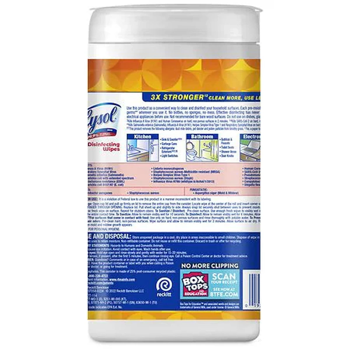 Lysol Disinfectant Antibacterial Cleaning Wipes 16.7oz (Pack of 6)