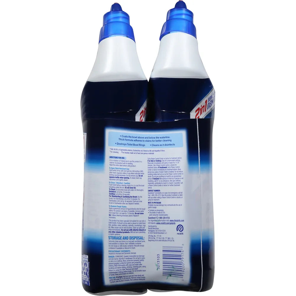 Lysol Power Toilet Bowl Cleaner Gel For Cleaning and Disinfecting Stain Removal Twin Pack 24Oz (Pack of 4)