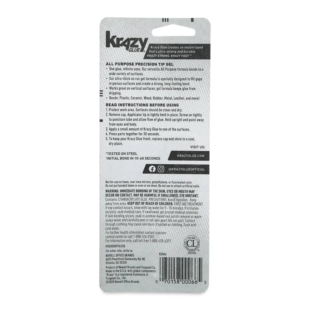 All Purpose Instant Krazy Glue Gel1 Ea 0.07Oz (Pack Of 48)
