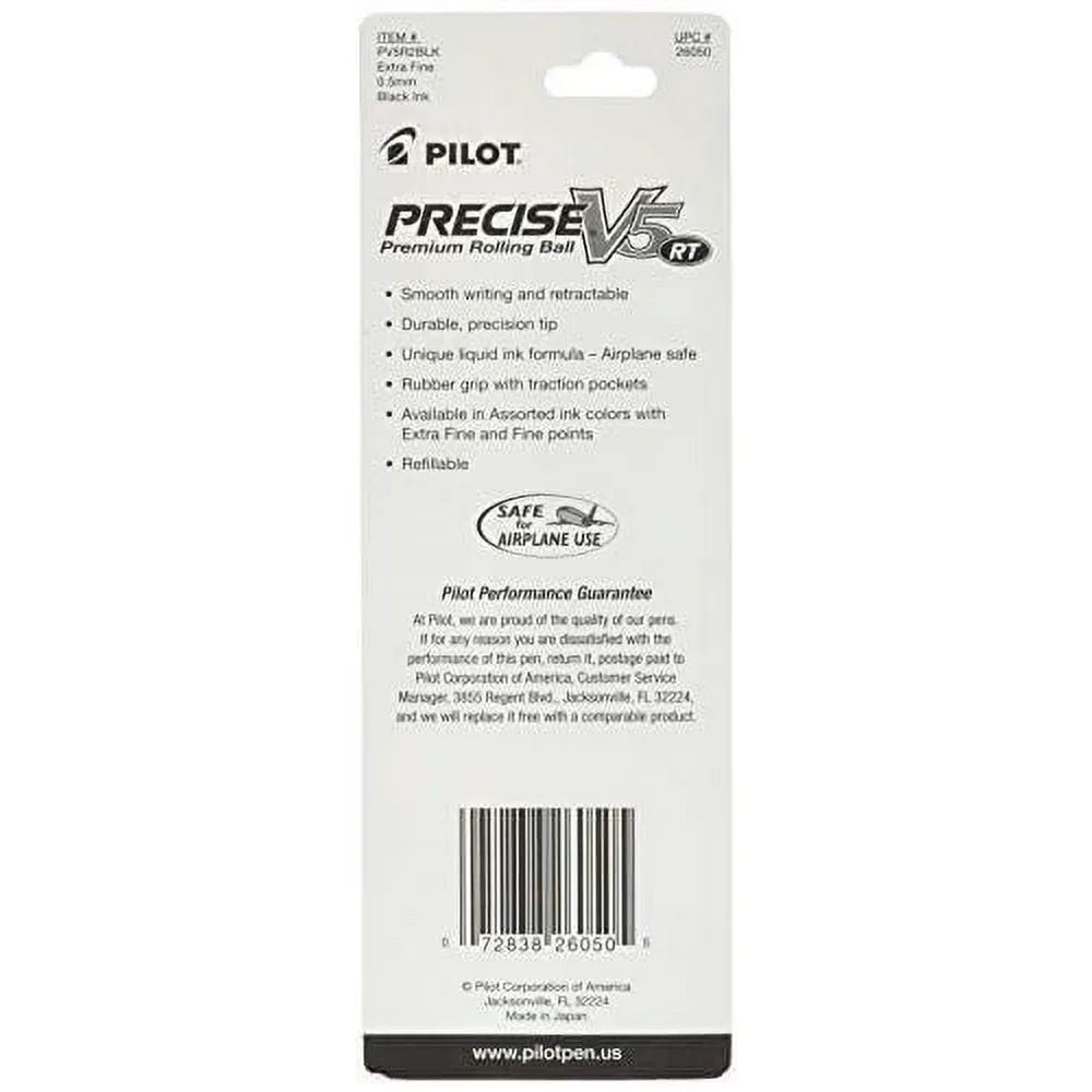 Pilot Precise V5 RT Retractable Rollerball Pens Extra Fine Point Black Ink 1 EA 0.635oz (Pack of 48)