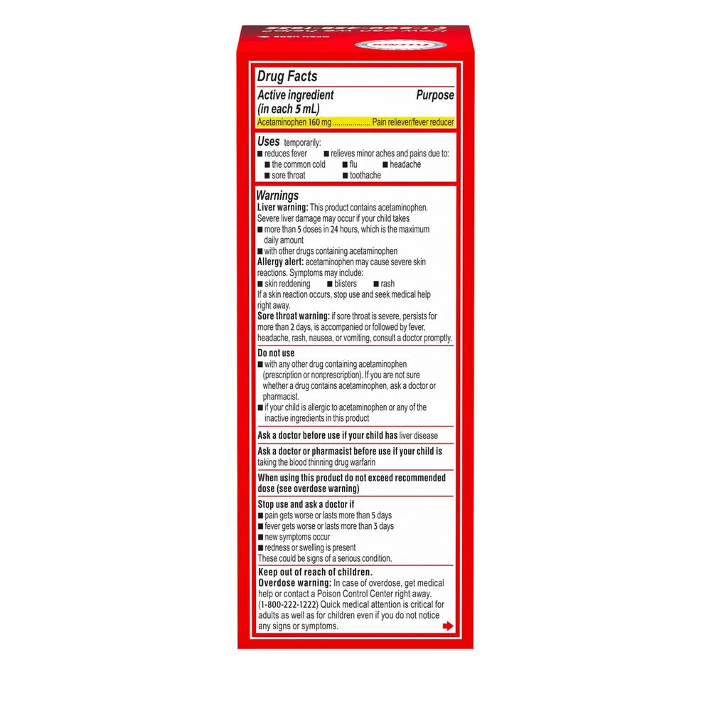 Tylenol Childrens Pain Reliever And Fever Reducer Cherry Flavor 4Oz (Pack of 36)