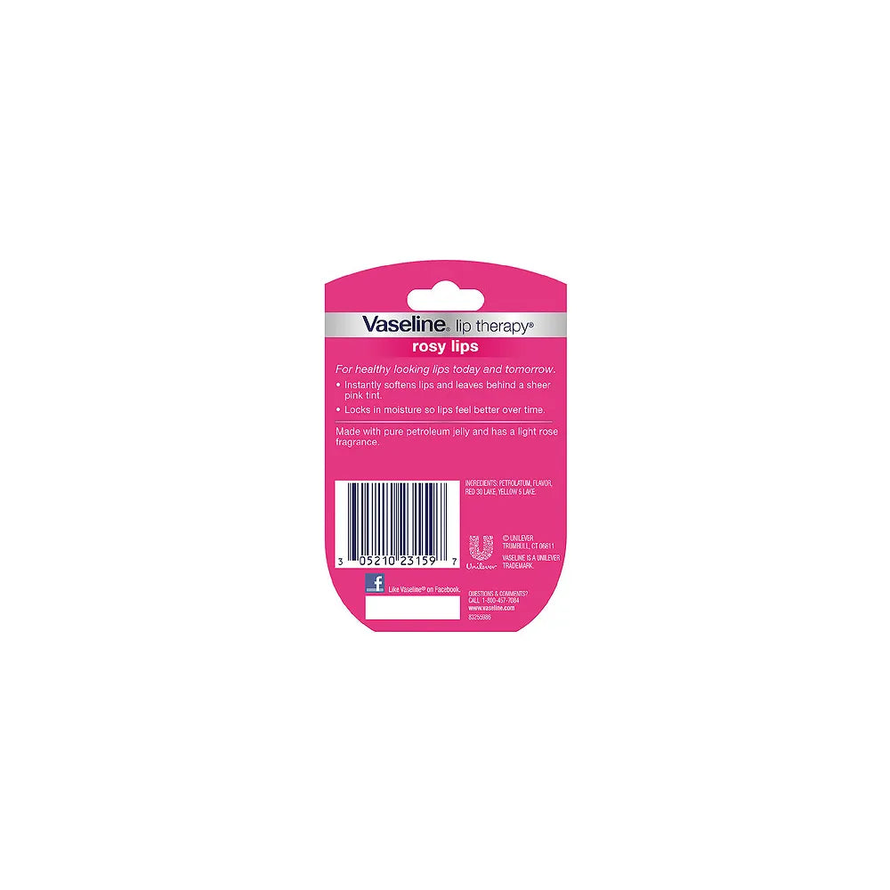 Vaseline Lip Therapy Rosy Lips0.25Oz (Pack Of 32)