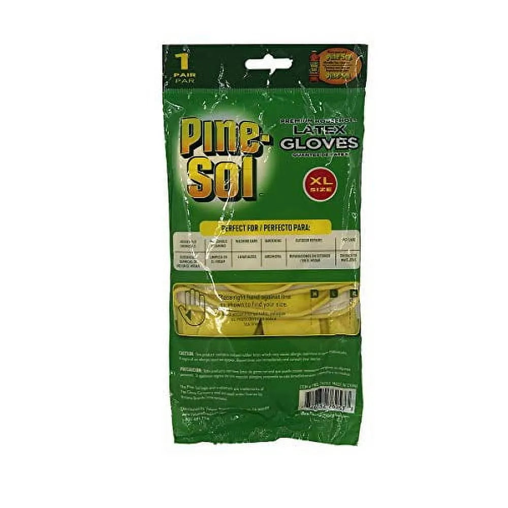 Pine-Sol Premium HouseHold Latex Gloves XL Size 1 Pair 1.6Oz (Pack of 24)