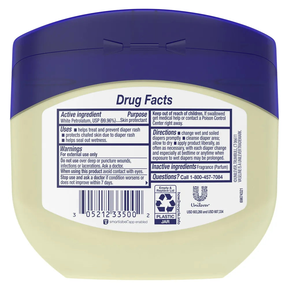 Vaseline Baby Pure Petroleum Jelly Jar Fresh Scent 13Oz (Pack of 24)