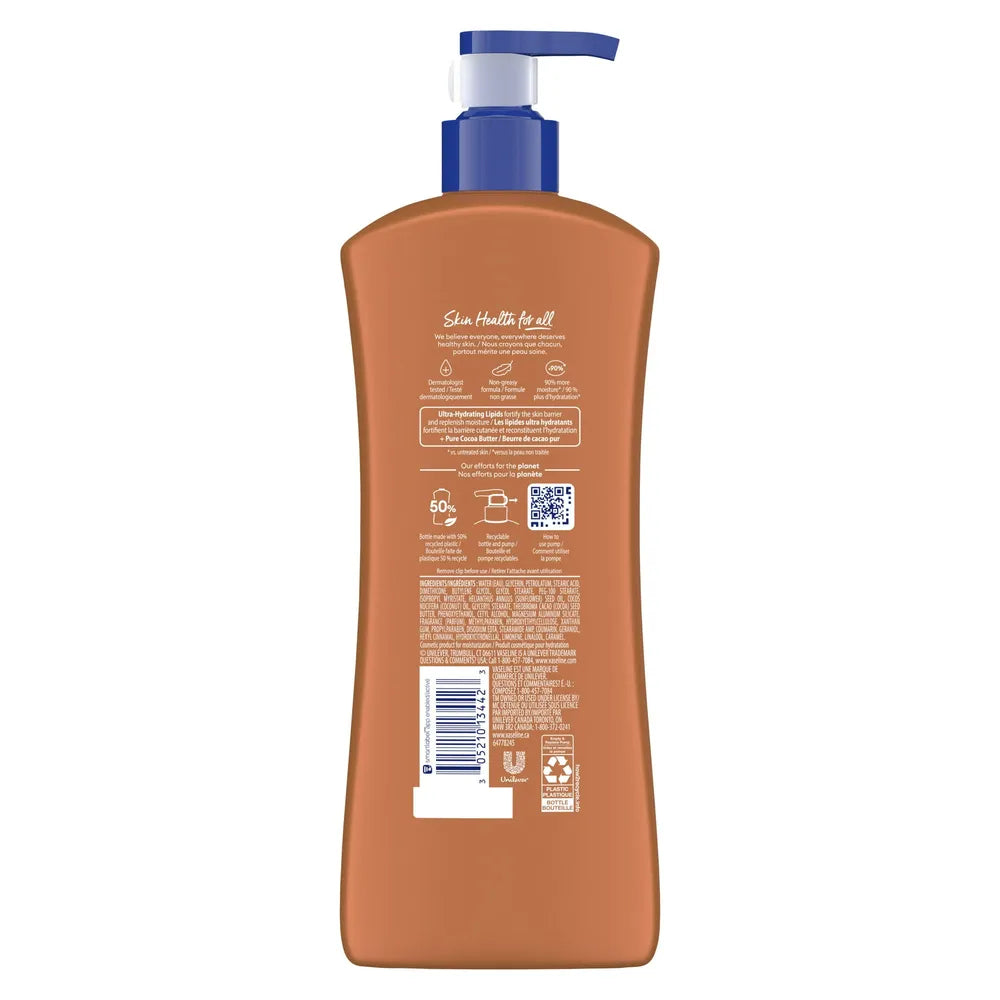 Vaseline Intensive Care Cocoa Radiant Body Lotion Cocoa Butter20.3Oz (Pack of 4)