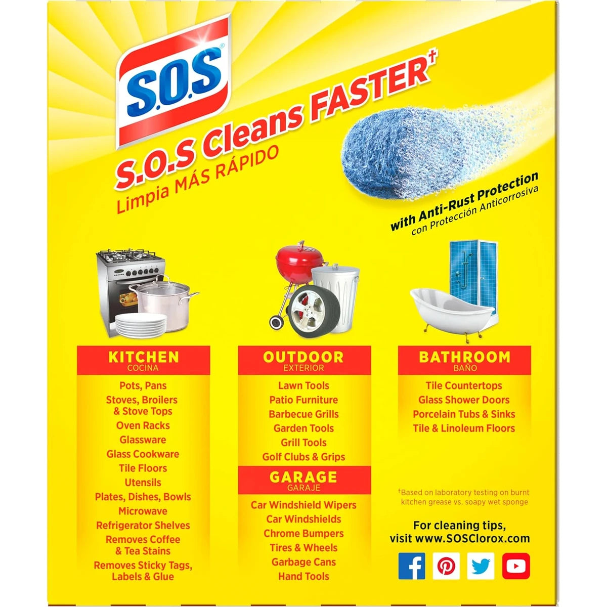 Sos Steel Wool Soap Filled Reusable Pads 2Oz (Pack Of 6)