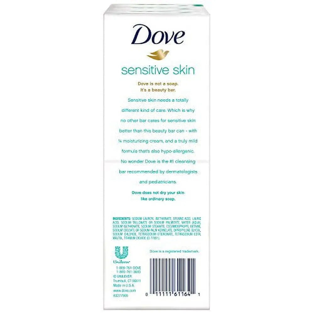 Dove Sensitive Skin Bath Bars Unscented 6 Ea 3.75Oz (Pack of 12)