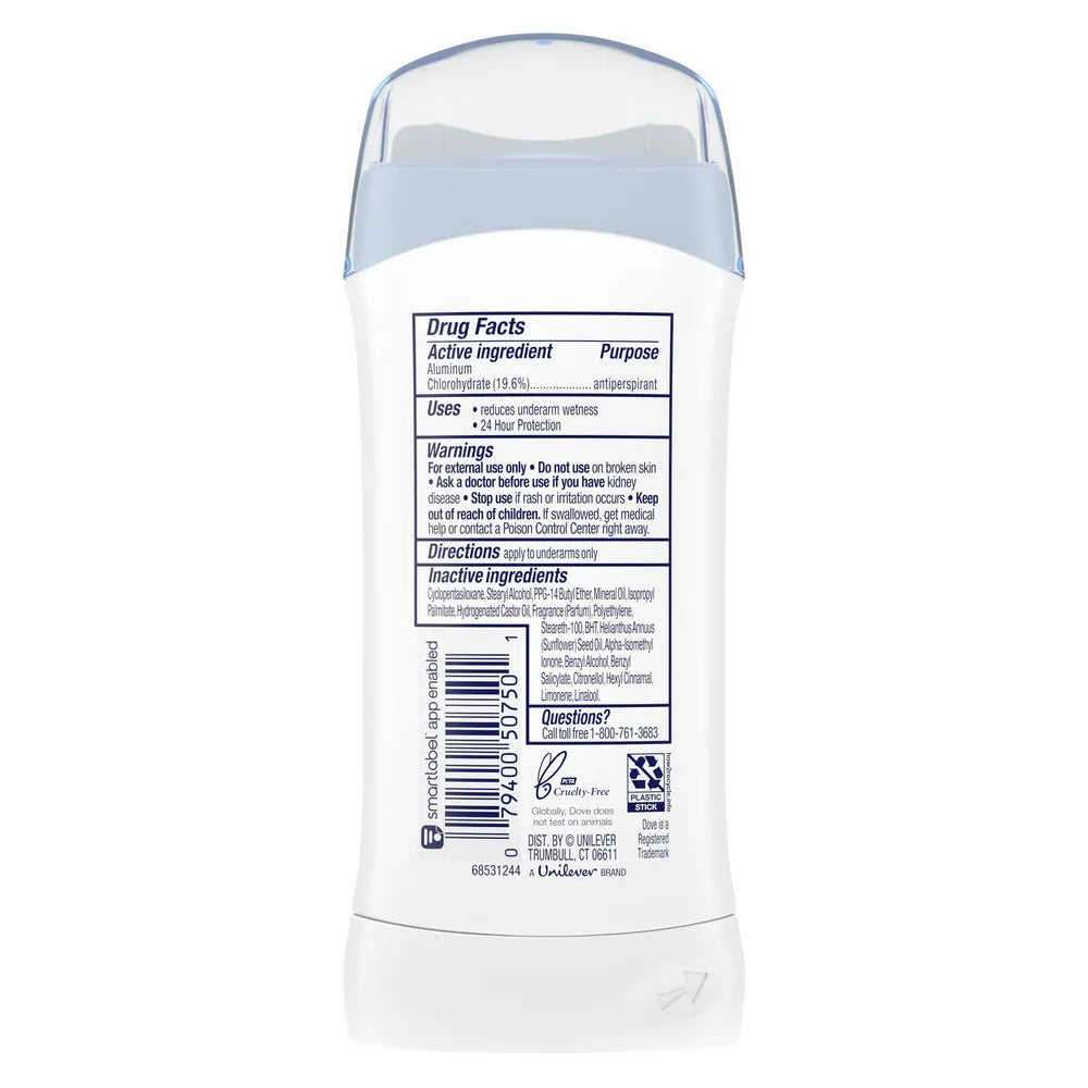 Dove Invisible Solid Anti-Perspirant Deodorant Fresh 2.6Oz (Pack of 12)