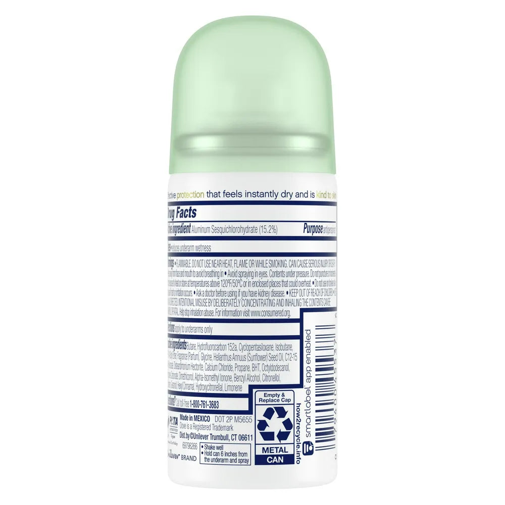 Dove Beauty Cool Essentials Antiperspirant Deodorant Dry Spray Trial Size 1Oz (Pack of 24)