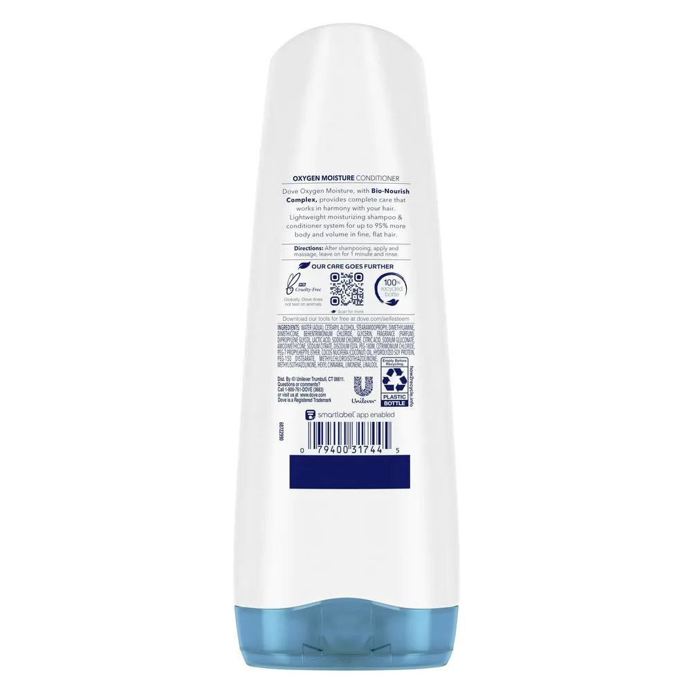 Dove Advanced Hair Series Oxygen Moisture Flat Hair Conditioner12Oz (Pack of 6)