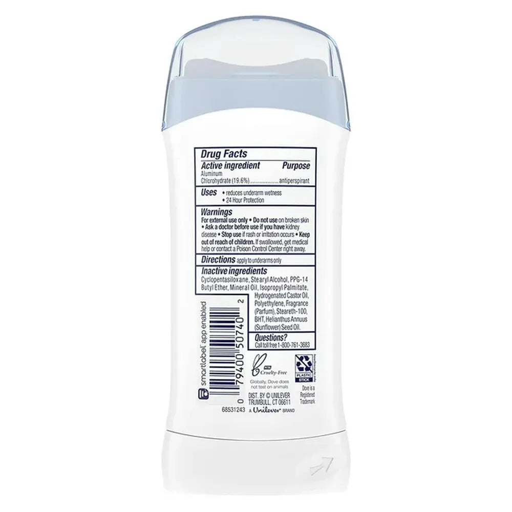 Dove Antiperspirant Deodorant Stick Sensitive Skin Sensitive Skin 2.6Oz (Pack of 12)