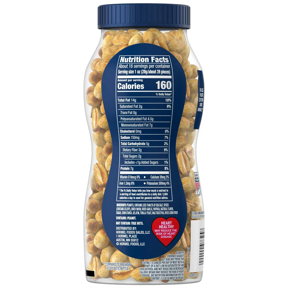 Planters Salted Dry Roasted Peanuts Party Snacks 16Oz (Pack of 12)