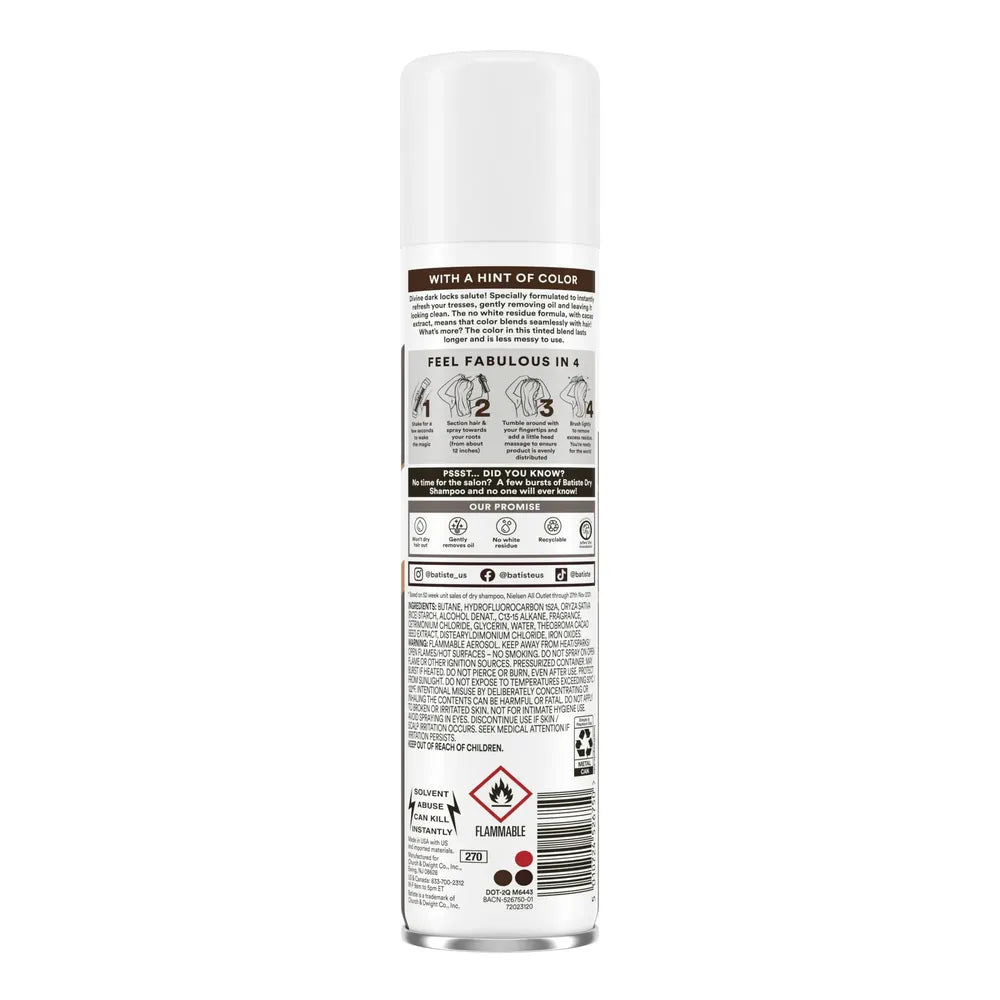 Batiste Dry Shampoo Dark Hair 3.81 oz (Pack of 12)