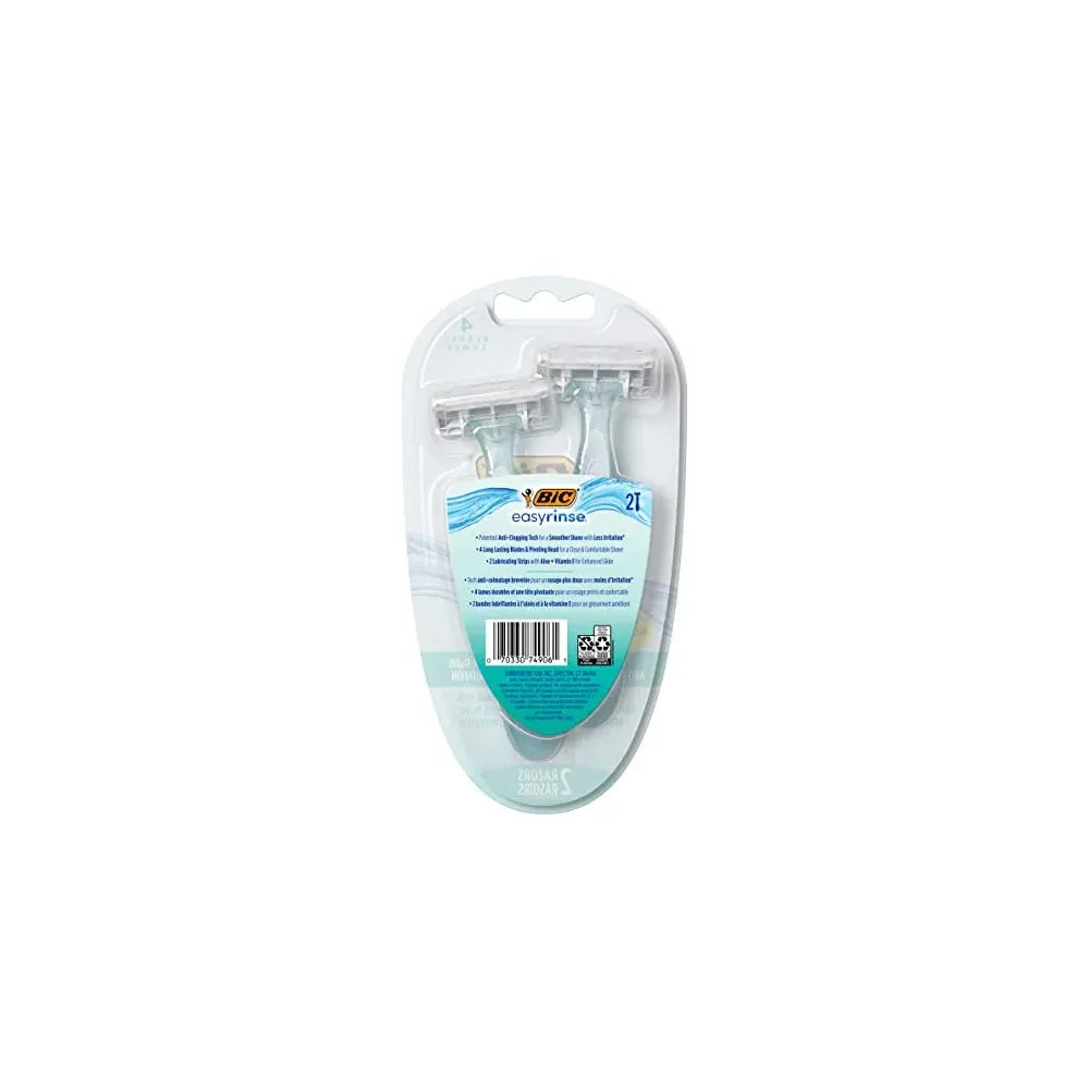 BIC, EasyRinse, Women's Disposable Razors, 2 Razors 1.76oz (Pack of 72)