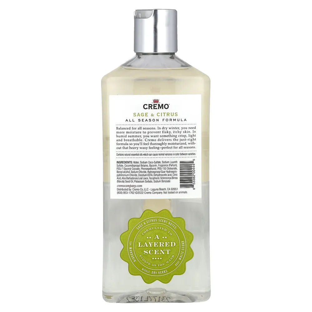 Cremo Sage and Citrus Body Wash 16oz (Pack of 12)