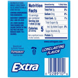 Wrigleys Extra Sugar Free Chewing gum Peppermint 1.57Oz (Pack of 120)