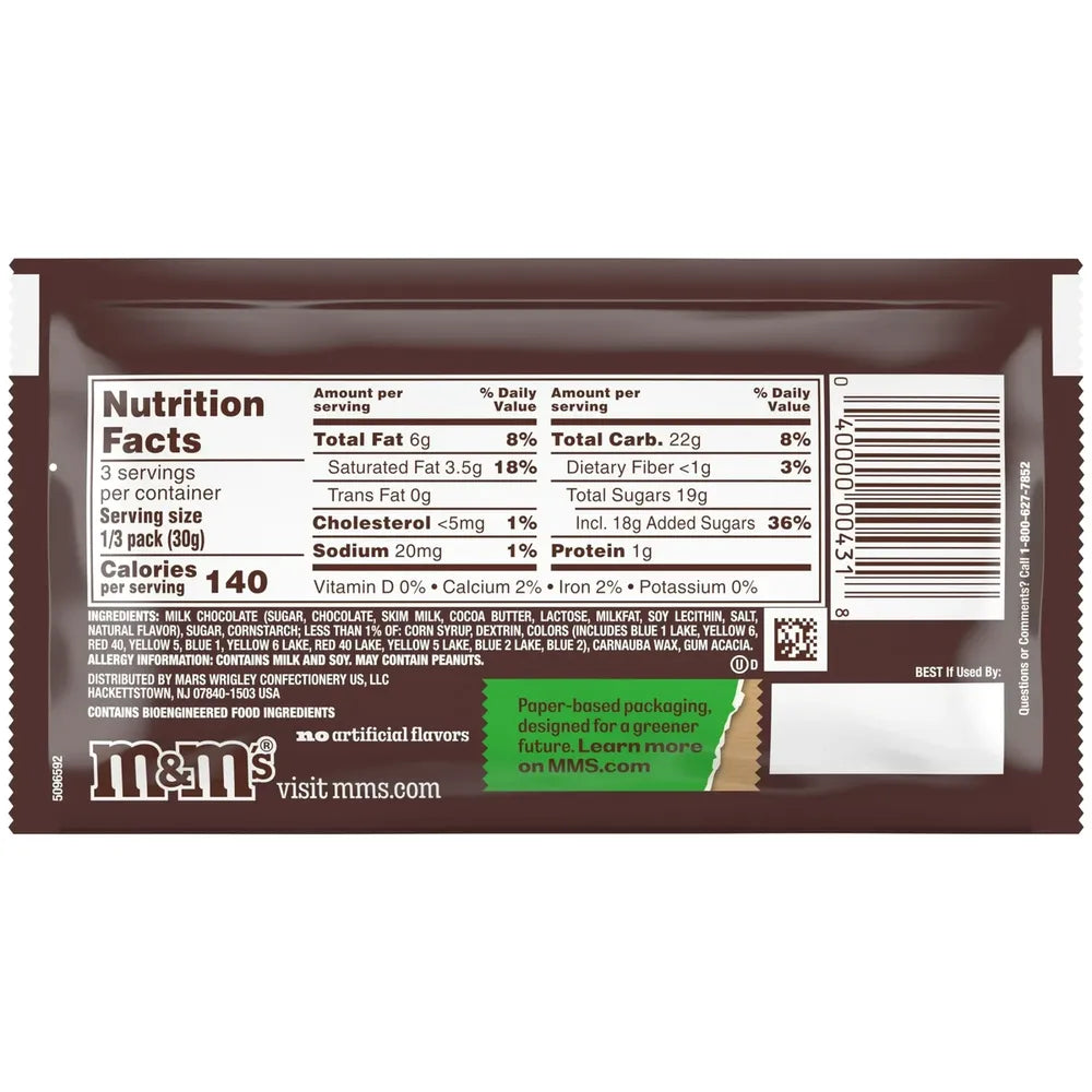 M And Ms King Size Milk Chocolate Candies 3.14Oz (Pack of 144)