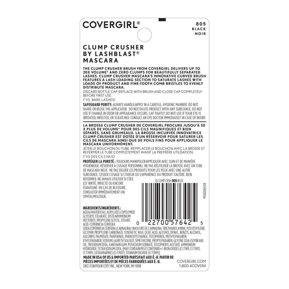 CoverGirl - Clump Crusher by LashBlast Black Mascara 0.44 fl oz (Pack of 72)