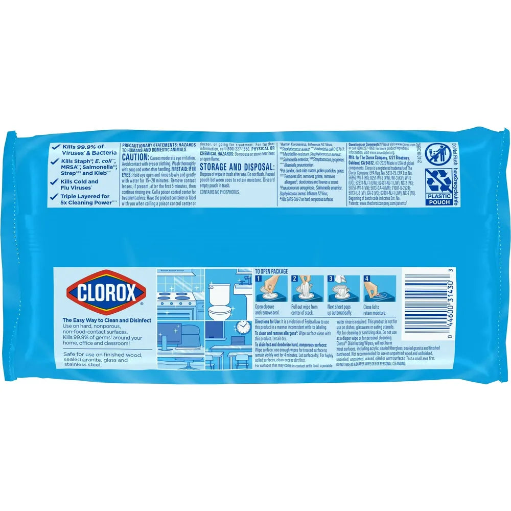 Clorox Fresh Scent Disinfecting Wipes - 75ct 3.73Oz (Pack of 6)